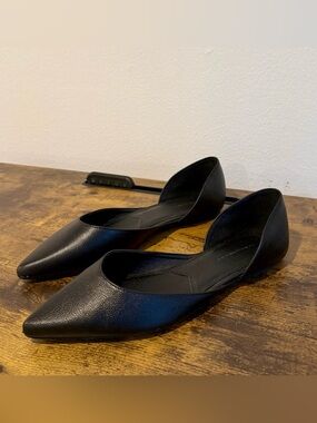French Connection Black Pointed D'Orsay Flats